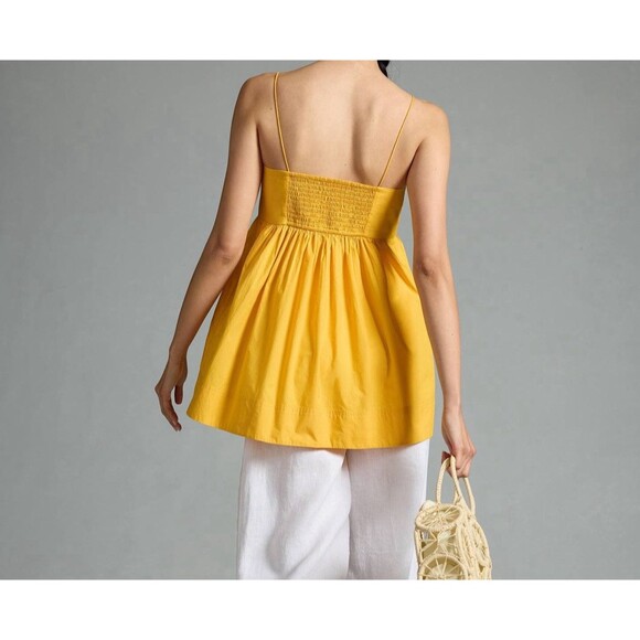 Maeve Anthropology Babydoll Top In Mango Size X-Large MSRP $98 - Picture 7 of 16